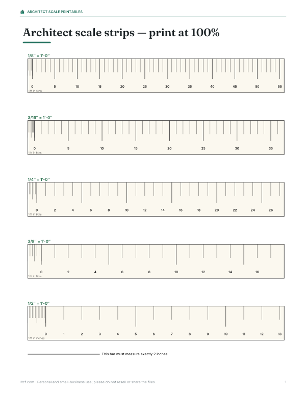Preview of Printable Architect Scale Strips